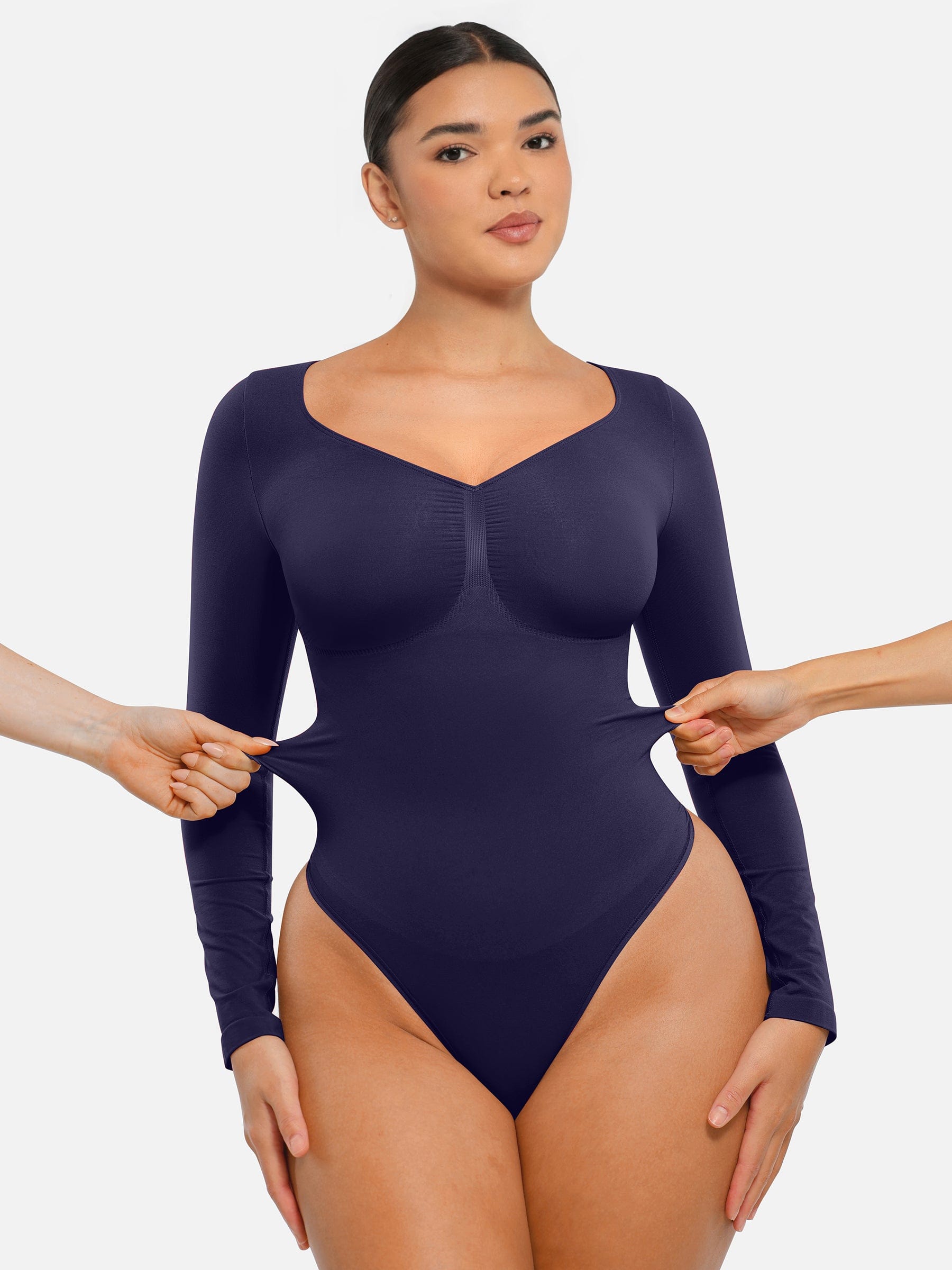 Pitkähiuksinen shaping-bodysuit